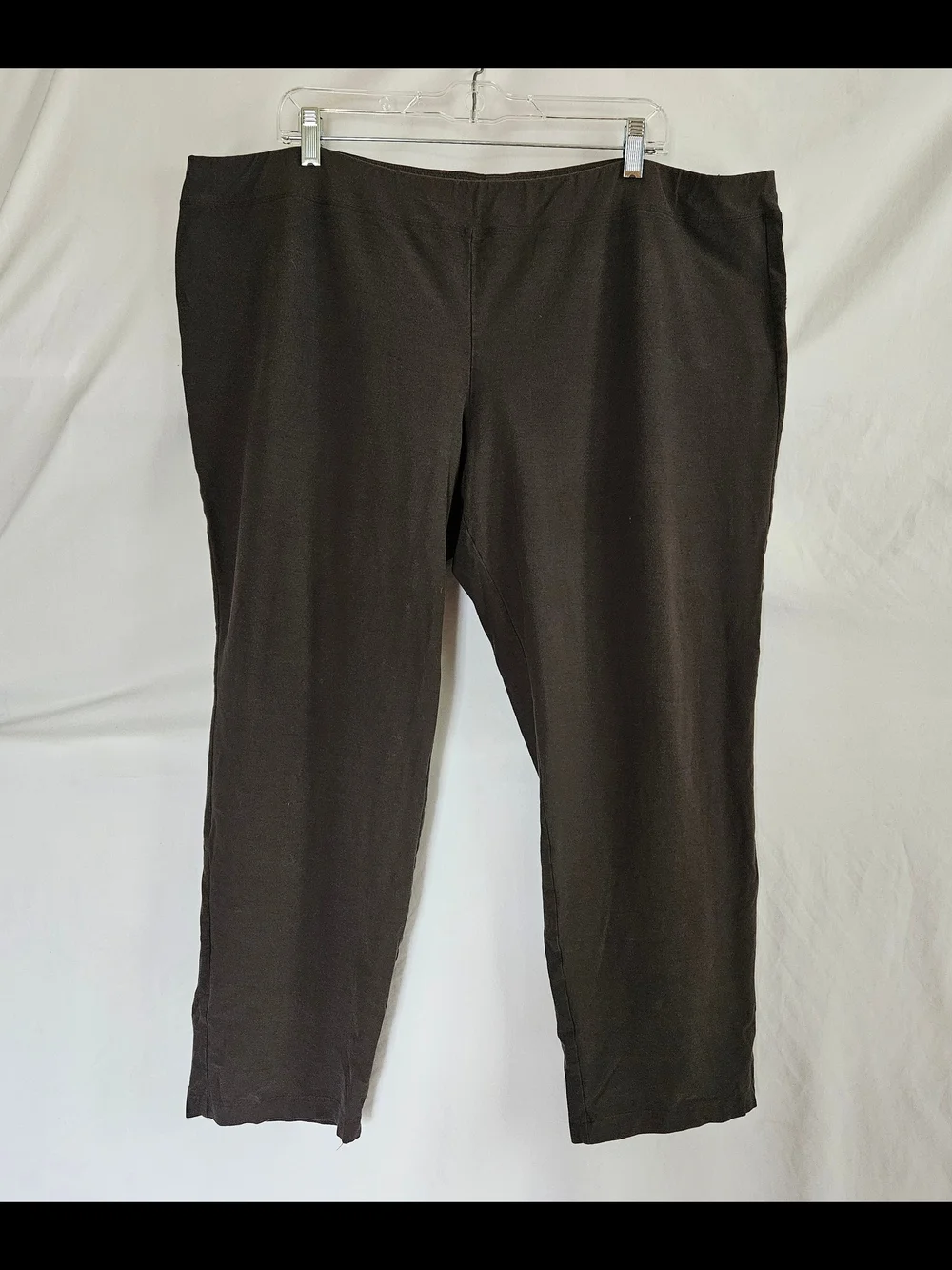 Eileen Fisher Women plus size dark brown knit pants 3X Casual Minimalist Pull On